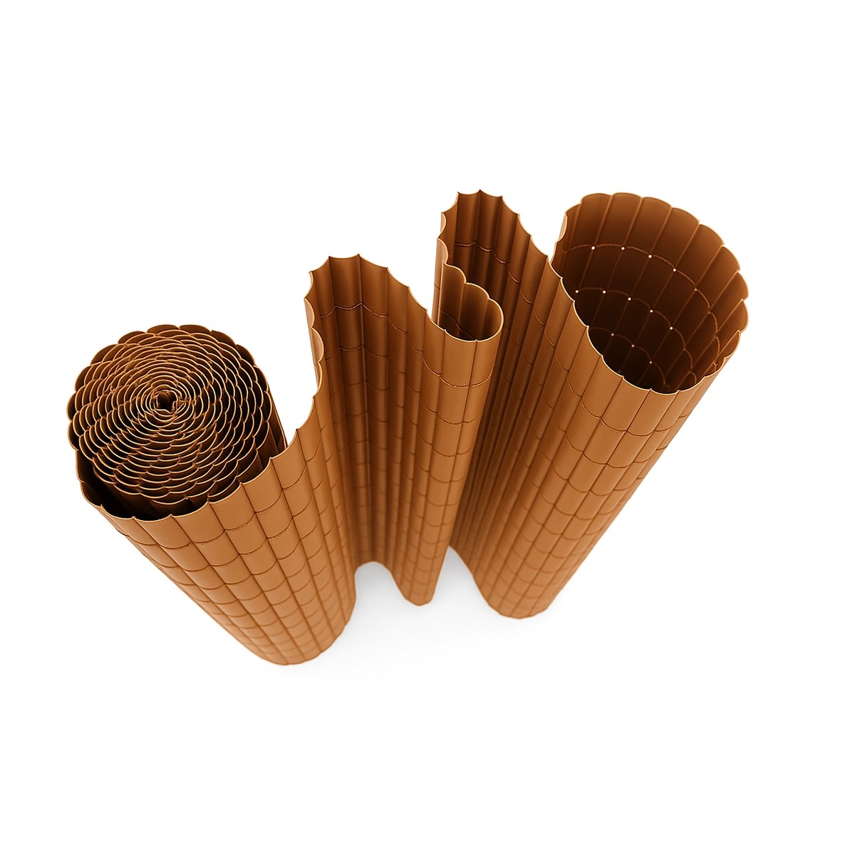 Καλαμωτή PVC 14mm Μισό Καλάμι 100x300εκ. - Καφέ Ανοιχτό - Image 2