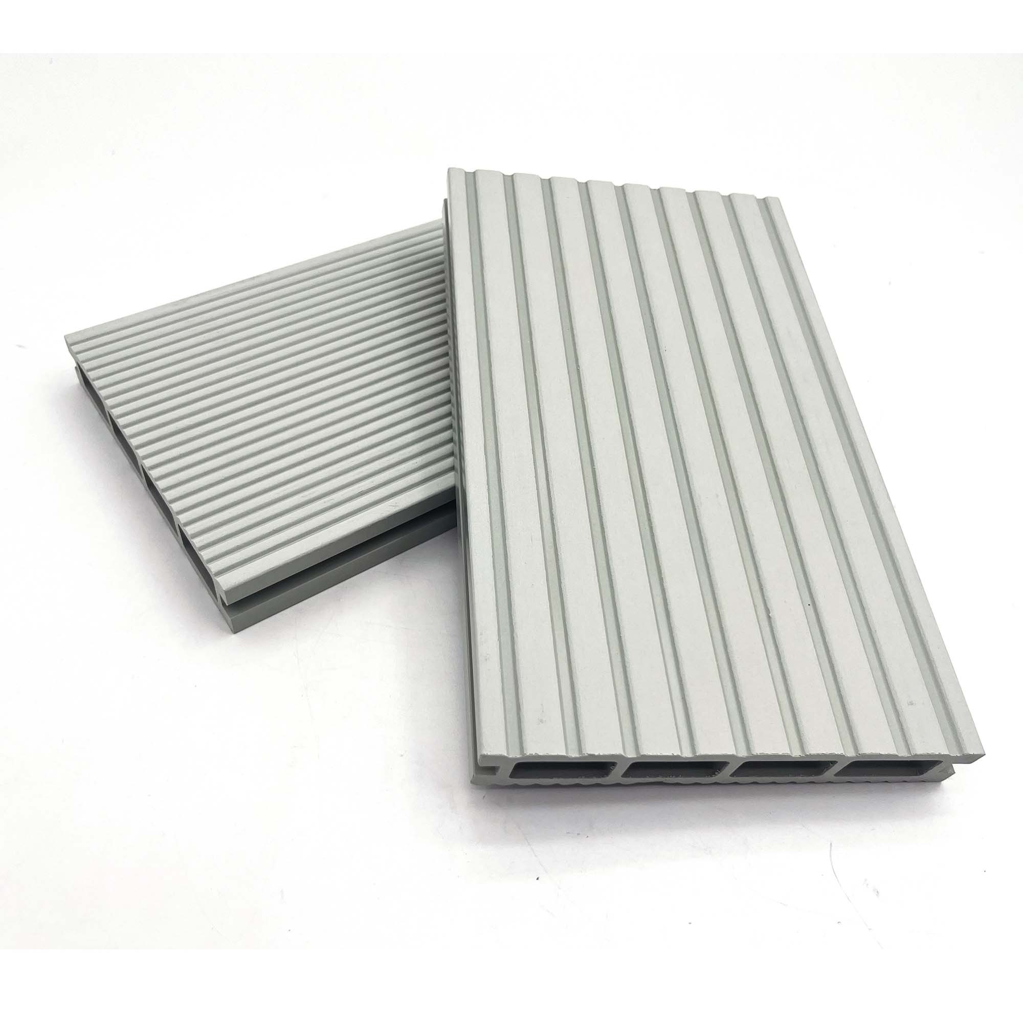 Σανίδα πατώματος WPC γραμμωτή 2,4 x 14,6 x 360εκ. - λευκό/εκρού - Image 2