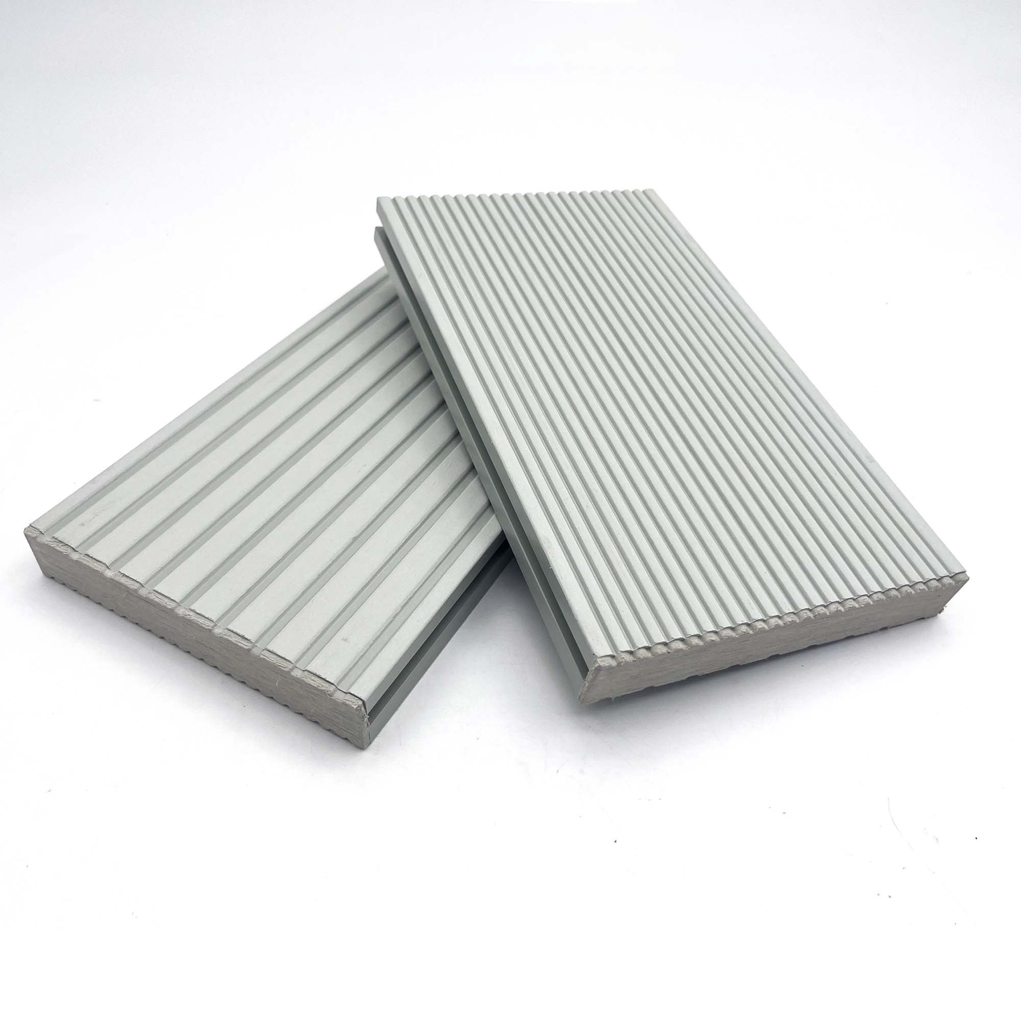 Σανίδα πατώματος WPC γραμμωτή 2,4 x 14,6 x 360εκ. - λευκό/εκρού