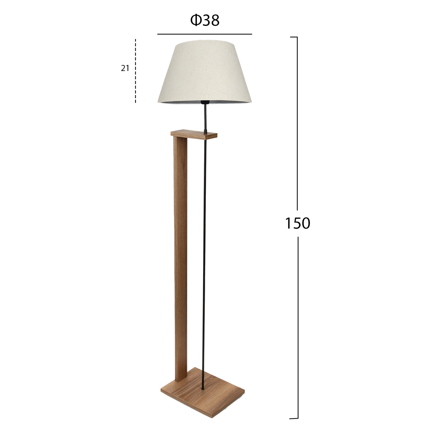 ΦΩΤΙΣΤΙΚΟ ΔΑΠΕΔΟΥ MDF ΚΑΡΥΔΙ ΜΕ ΕΚΡΟΥ HM7609.01 Φ38x150 εκ. 1τμχ - Image 2