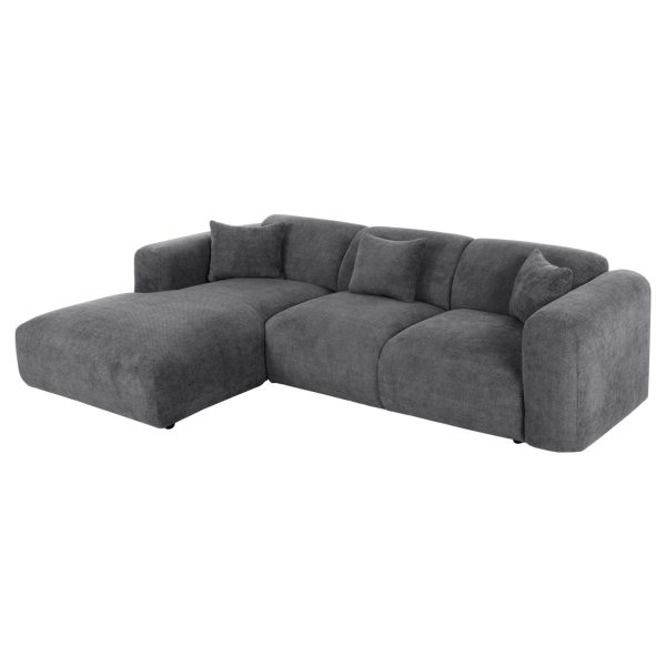 ΚΑΝΑΠΕΣ ΓΩΝΙΑ (ΑΡΙΣΤΕΡΗ) BRICKEN HM3275.04L ΑΝΘΡΑΚΙ ΥΦΑΣΜΑ 110-282x98-160x72Υεκ. 1τμχ
