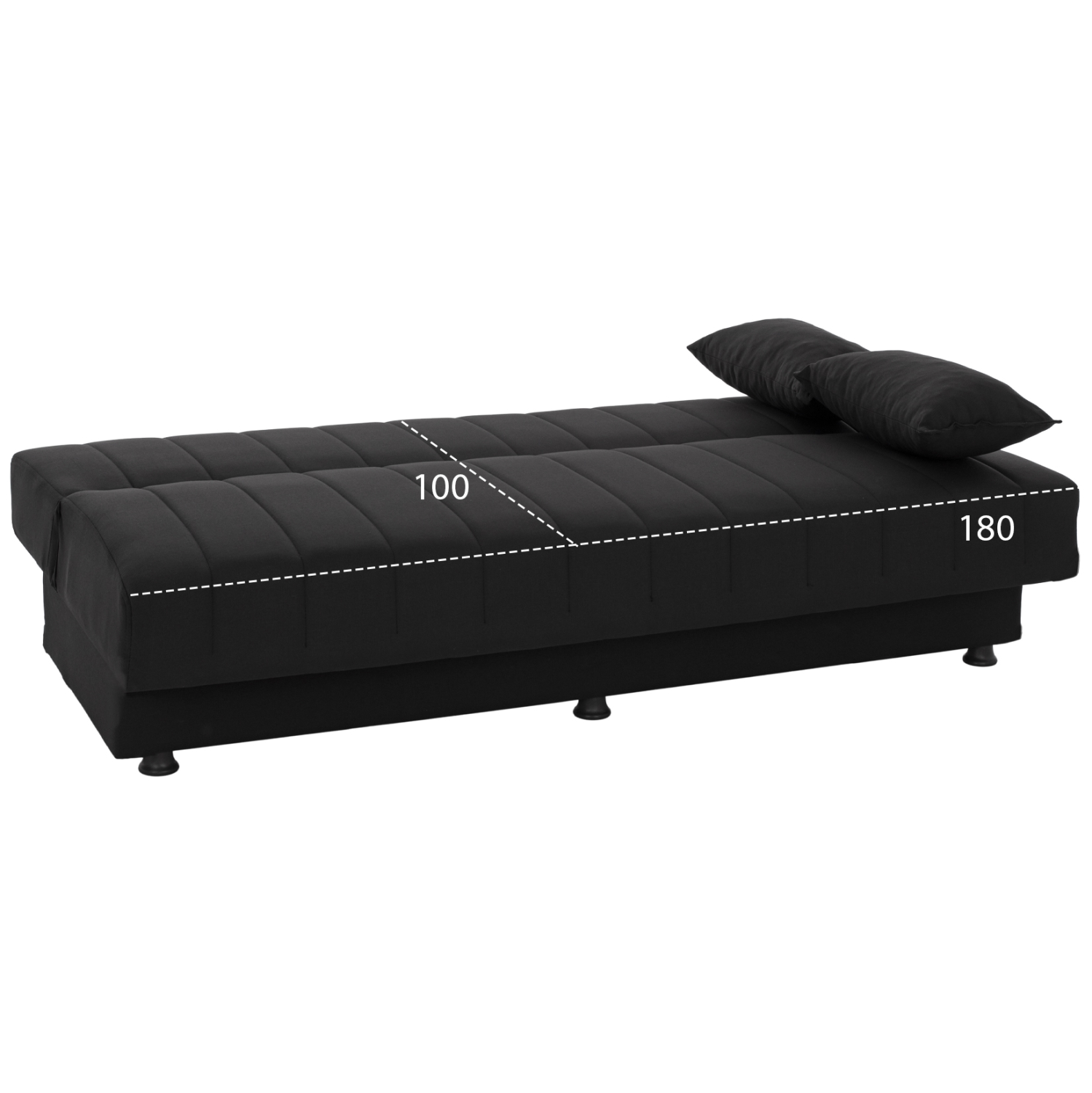 ΚΑΝΑΠΕΣ ΚΡΕΒΑΤΙ ANDRI ΤΡΙΘΕΣΙΟΣ ΜΑΥΡΟΣ HM3239.01 180x72x77 εκ. 1τμχ - Image 3
