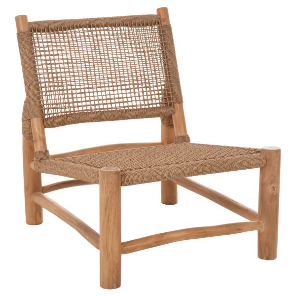 ΚΑΡΕΚΛΑ LONDER HM5986 ΞΥΛΟ TEAK ΣΕ ΦΥΣΙΚΟ ΚΑΙ ΣΥΝΘΕΤΙΚΟ RATTAN 63x77x77Υεκ. 1τμχ