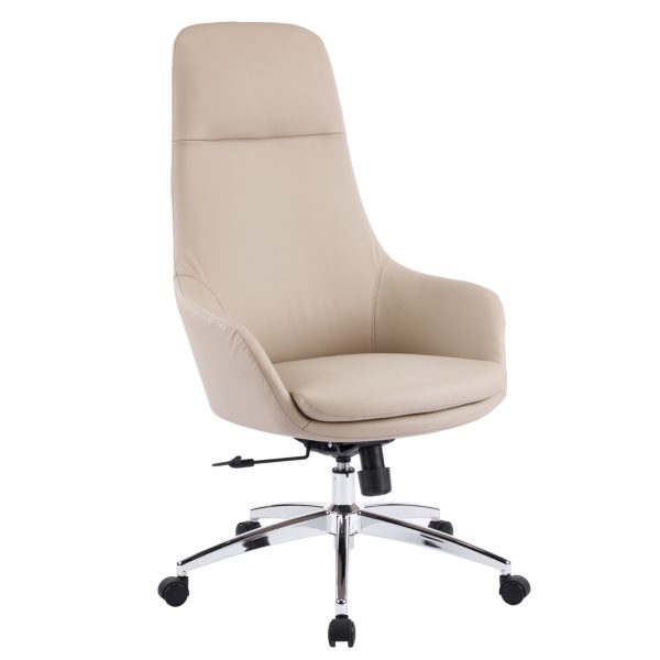 ΚΑΡΕΚΛΑ ΓΡΑΦΕΙΟΥ BEKKER HM18359.02 ΜΠΕΖ PU ΔΕΡΜΑ--ΒΑΣΗ ΧΡΩΜΙΟΥ 67x67x126Υεκ 1τμχ