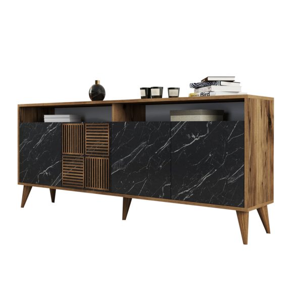 ΜΠΟΥΦΕΣ ΜΕΛΑΜΙΝΗΣ ΚΑΡΥΔΙ ΜΕ ΟΨΗ ΜΑΥΡΟΥ ΜΑΡΜΑΡΟΥ HM9431.05  180x35x78.6Υ εκ. 1τμχ