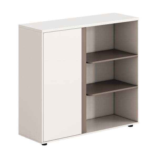 ΝΤΟΥΛΑΠΙ/ΒΙΒΛΙΟΘΗΚΗ NEWLINE HM18282 ΜΕΛΑΜΙΝΗ ΛΕΥΚΗ & ΑΝΟΙΧΤΟ ΚΑΦΕ 120x40x110Υεκ. 1τμχ