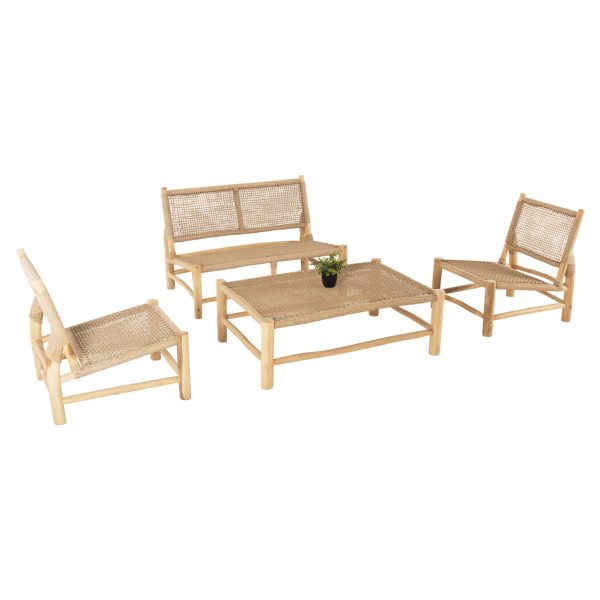 ΣΑΛΟΝΙ ΕΞΩΤ. ΧΩΡΟΥ 4ΤΜΧ LONDER HM11957 ΜΑΣΙΦ TEAK-ΣΥΝΘ.RATTAN-ΦΥΣΙΚΟ 1τμχ