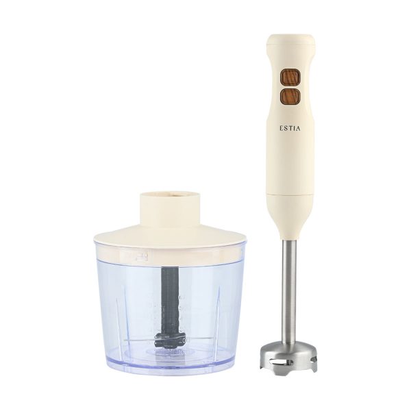 ESTIA ΡΑΒΔΟΜΠΛΕΝΤΕΡ PURE CREAM 600W ΜΕ ΛΕΠΙΔΕΣ ΤΙΤΑΝΙΟΥ & ΔΟΧΕΙΟ 500ml ΚΡΕΜ