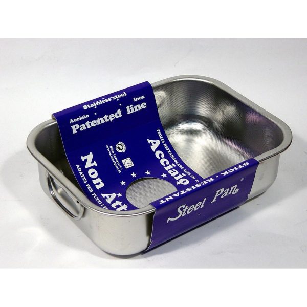 ΤΑΨΙ ΟΡΘΟΓΩΝΙΟ 25x19cm 11160 18/10 PATENTED - STEEL PAN 1τμχ